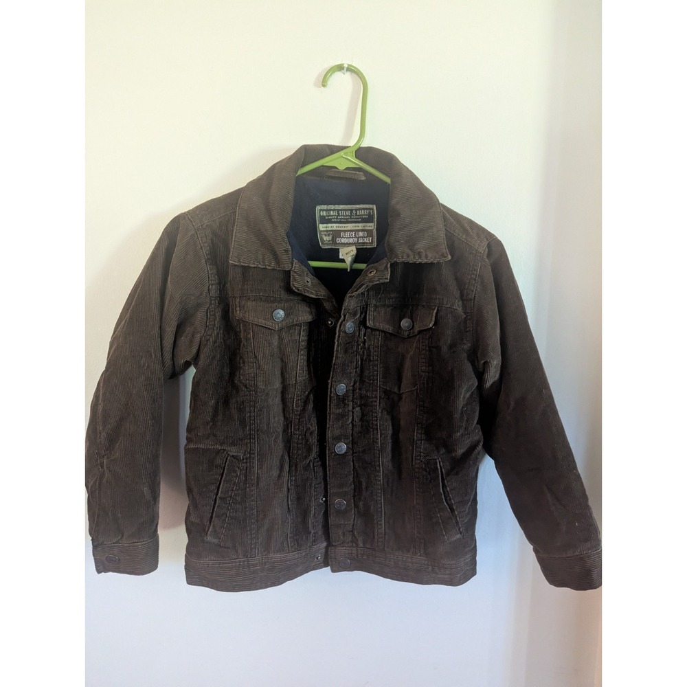 Vintage Original Steve And Barry's.Boys Brown Corduroy Jacket Fleece Lined